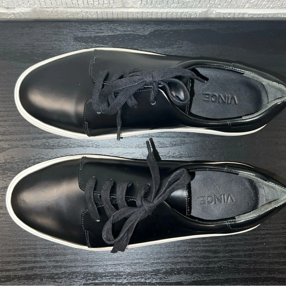 Vince Black Leather Women's Sneakers